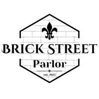 Brick Street Parlor logo black and white brick pattern background