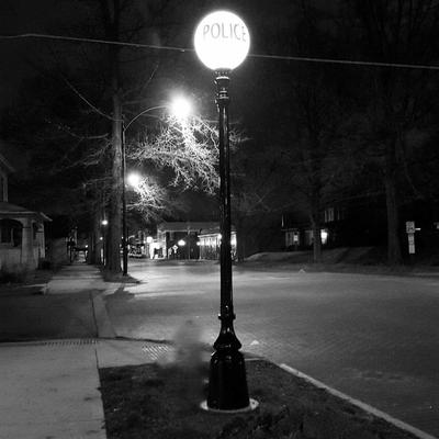 Police Lamppost outside of Police Station